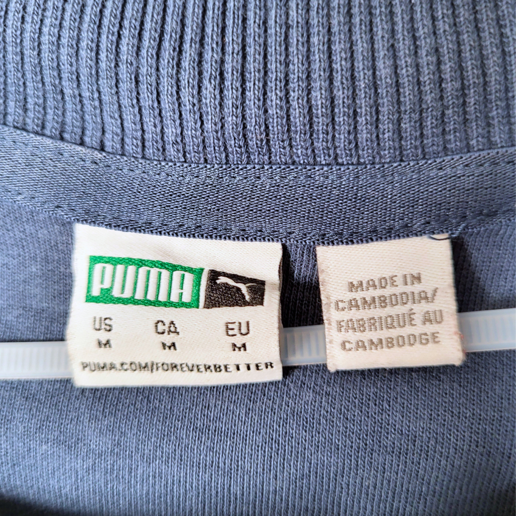 Puma blue & coral cropped sweatshirt (Women's Size M)