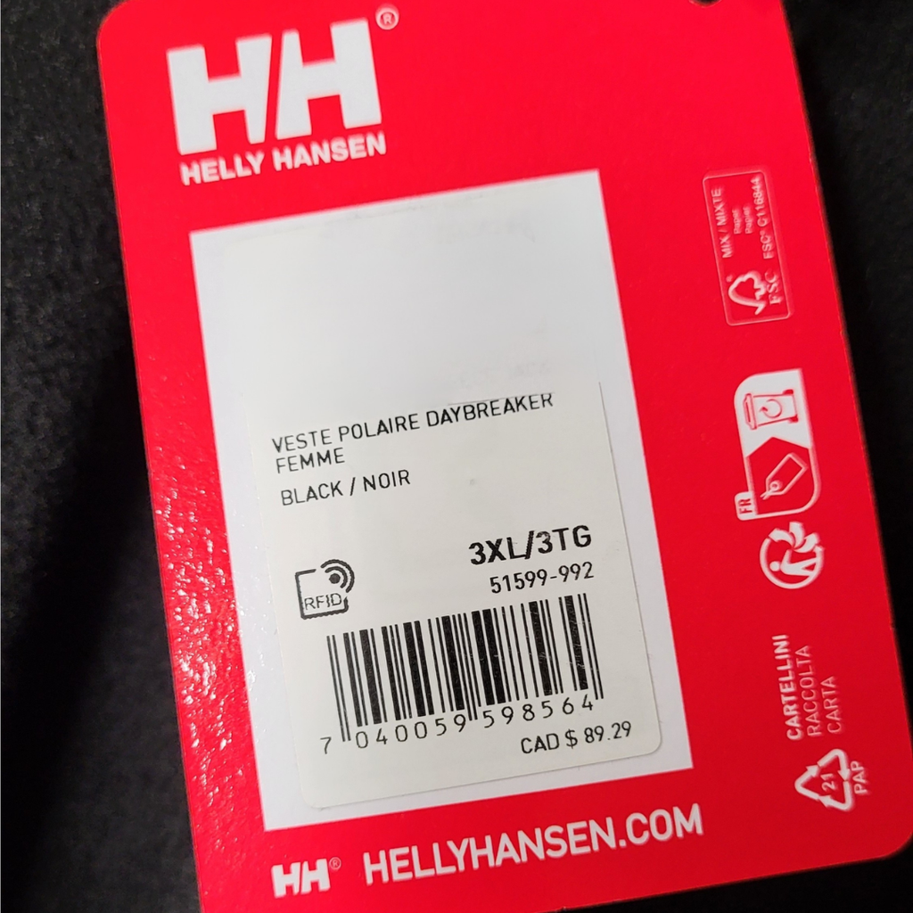 Helly Hansen black Daybreaker Polartec fleece jacket (Women's Size 3XL)