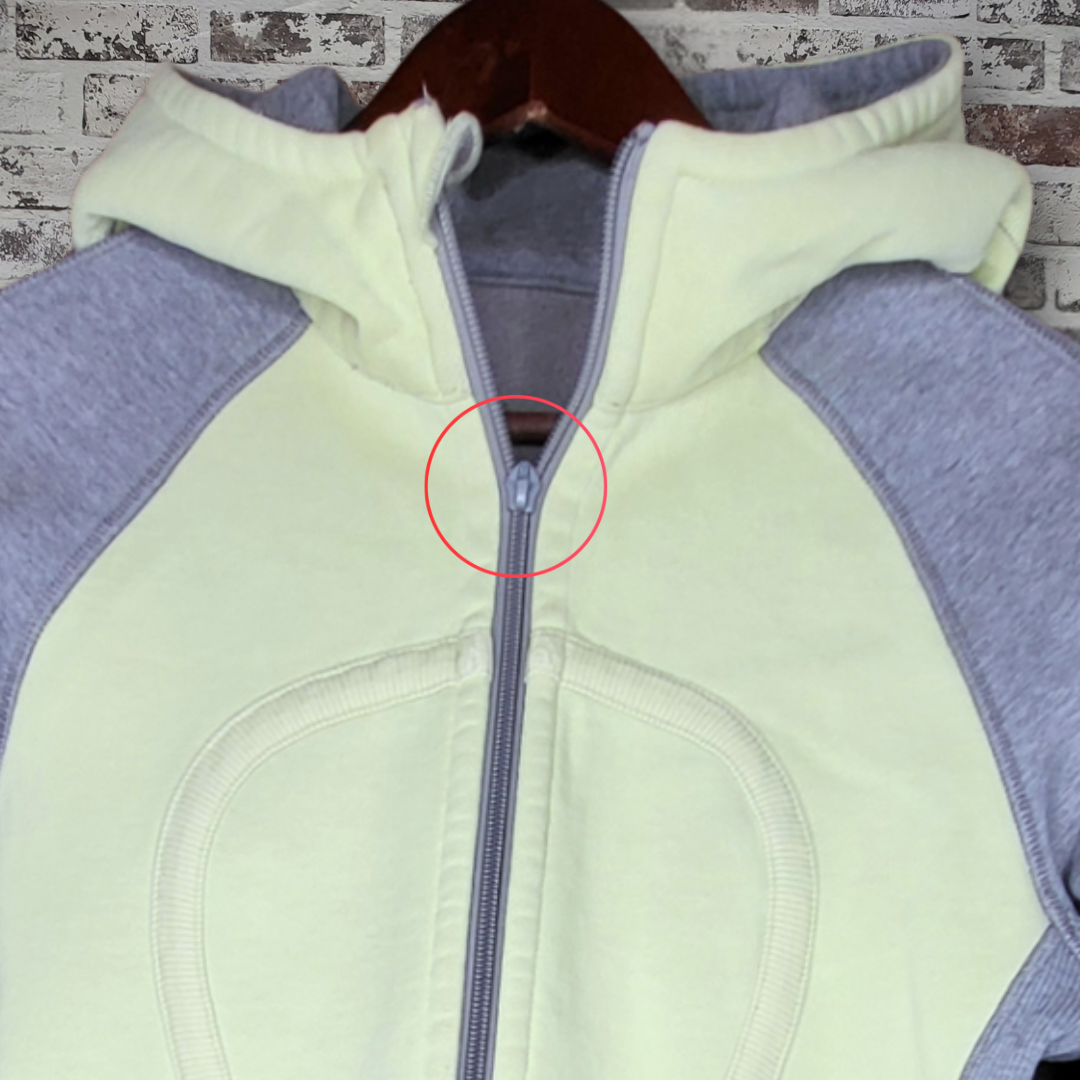 lululemon pale green/grey full-zip scuba hoodie (Women's Size S/M)