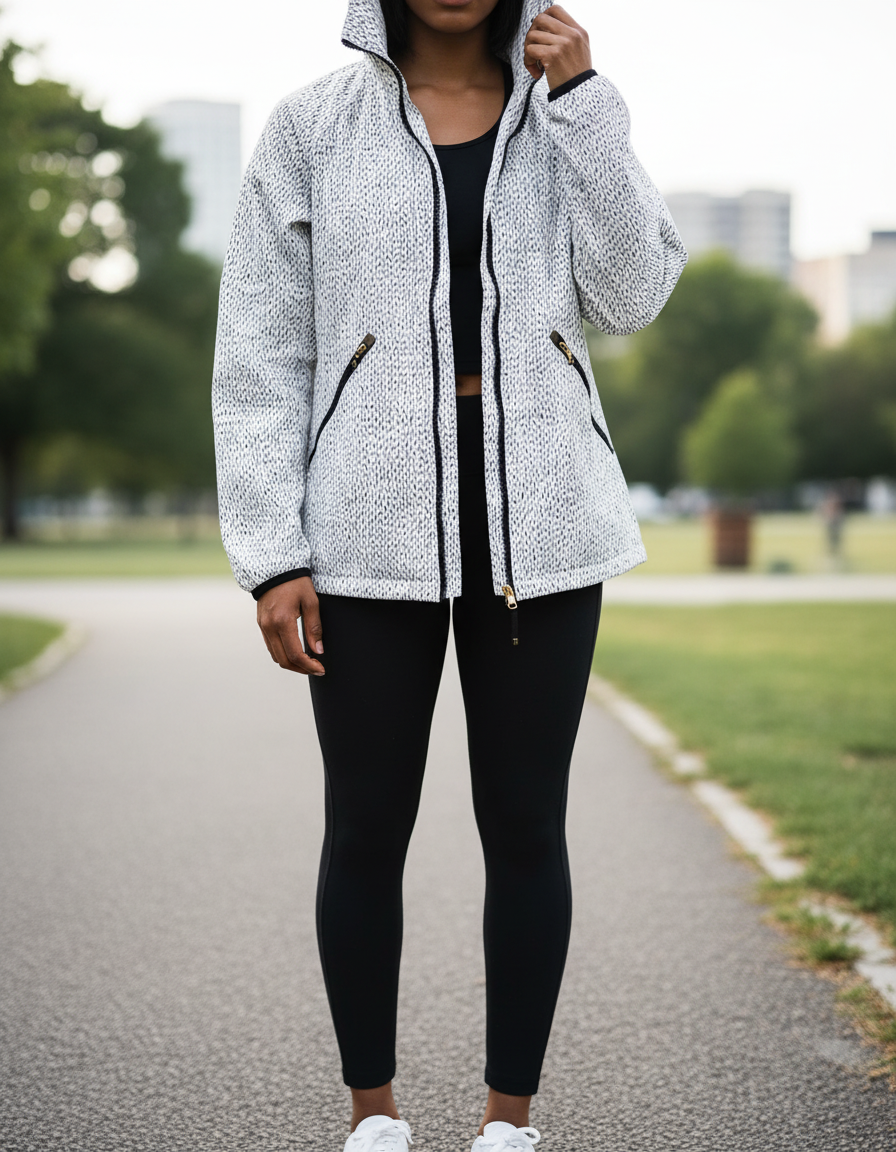 lululemon white/black hooded jacket (Women's Size N/A)